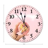 yanfind Fashion PVC Wall Clock Candy Dessert Donut Doughnut Girly Indulgence Nails Neon Treat Mute Suitable Kitchen Bedroom Decorate Living Room