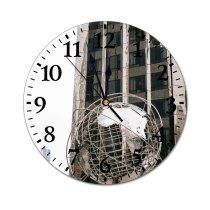 yanfind Fashion PVC Wall Clock Accommodation America Apartment Avenue Building Center Central City Columbus Globe Commerce Complex Mute Suitable Kitchen Bedroom Decorate Living Room