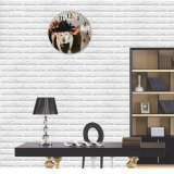 yanfind Fashion PVC Wall Clock Apartment Friend Chair Creature Crop Dog Ethnic Faceless Female Mute Suitable Kitchen Bedroom Decorate Living Room