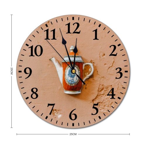 yanfind Fashion PVC Wall Clock Abstract Aged Art Cement Ceramic Classic Clay Concrete Crack Creative Crockery Decor Mute Suitable Kitchen Bedroom Decorate Living Room