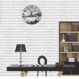 yanfind Fashion PVC Wall Clock Accommodation Aged Architecture Building City Cottage Country Countryside Daytime District Dwell Exterior Mute Suitable Kitchen Bedroom Decorate Living Room