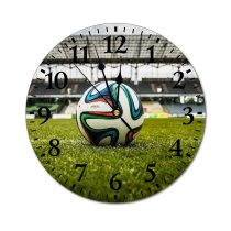 yanfind Fashion PVC Wall Clock Ball Field Grass Ground Soccer Sport Stadium Mute Suitable Kitchen Bedroom Decorate Living Room