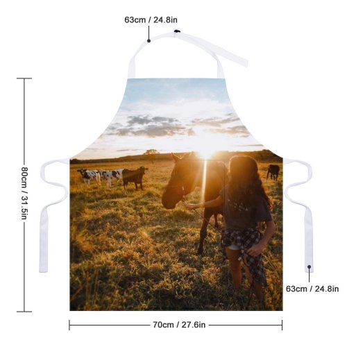 yanfind Custom aprons Adolescent Agriculture Anonymous Backlit Cattle Cow Dawn Dog Equine Evening Faceless Farm white white-style1 70×80cm