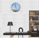 yanfind Fashion PVC Wall Clock Abandoned Beach Calm Cloudy Coast Colorful Empty Foggy Freedom Gloomy Grassy Mute Suitable Kitchen Bedroom Decorate Living Room