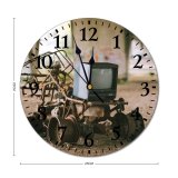 yanfind Fashion PVC Wall Clock Abandoned Aged Antiquated Blurred Broken City Concrete Construction Space Corrosion Damage Mute Suitable Kitchen Bedroom Decorate Living Room