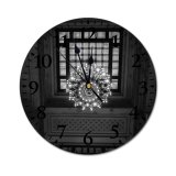 yanfind Fashion PVC Wall Clock Aged America Architecture Attract Building Bw Ceiling Chandelier Classic Construction Decor Mute Suitable Kitchen Bedroom Decorate Living Room
