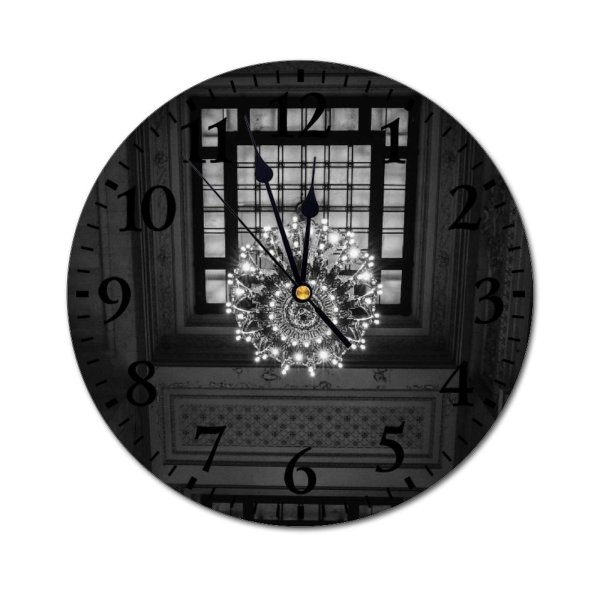 yanfind Fashion PVC Wall Clock Aged America Architecture Attract Building Bw Ceiling Chandelier Classic Construction Decor Mute Suitable Kitchen Bedroom Decorate Living Room