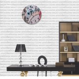 yanfind Fashion PVC Wall Clock Accommodation Aged Architecture Area Building City Cityscape Construction Daytime Destination Direction District Mute Suitable Kitchen Bedroom Decorate Living Room