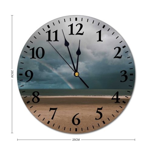 yanfind Fashion PVC Wall Clock Aqua Bay Beach Cloud Cloudy Coast Coastline Endless Freedom Gloomy Harbor Mute Suitable Kitchen Bedroom Decorate Living Room