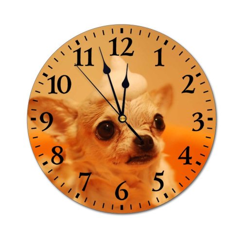 yanfind Fashion PVC Wall Clock Cute Dog Eyes Fur Little Pet Puppy Tiny Mute Suitable Kitchen Bedroom Decorate Living Room