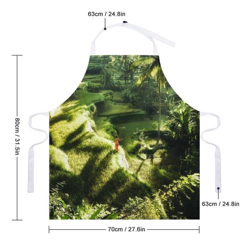 yanfind Custom aprons Aerial Botany Breathtaking Calm Destination Drone Ecosystem Female Field Foliage Forest white white-style1 70×80cm