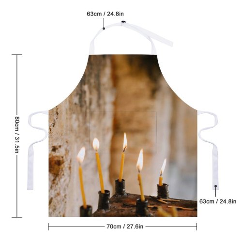 yanfind Custom aprons Aged Ancient Authentic Belief Believe Blaze Burn Candle Candlestick Cathedral Christianity white white-style1 70×80cm
