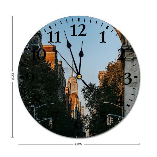 yanfind Fashion PVC Wall Clock Aged America Ancient Arch Arched Architecture Archway Sky Building Center City Mute Suitable Kitchen Bedroom Decorate Living Room