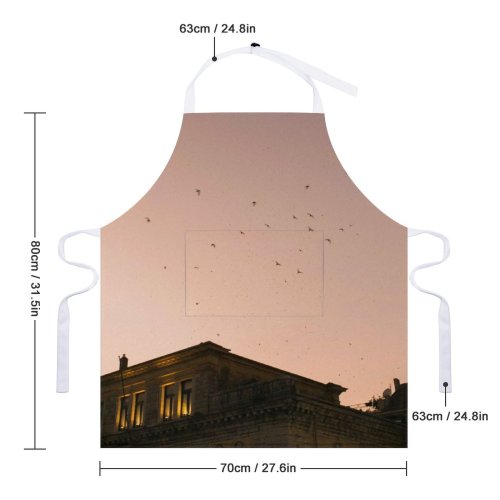 yanfind Custom aprons Aged Architecture Avian Bird Building Calm City Construction Space Dark Dusk white white-style1 70×80cm