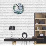 yanfind Fashion PVC Wall Clock Apartment Blurred Calm Clean Climb Comfort Contemporary Space Couch Cozy Cushion Daylight Mute Suitable Kitchen Bedroom Decorate Living Room
