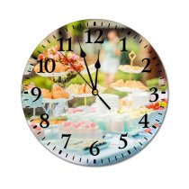 yanfind Fashion PVC Wall Clock Baby Shower Birthday Buffet Catering Colorful Colourful Cupcakes Dessert Event Events Mute Suitable Kitchen Bedroom Decorate Living Room