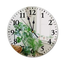 yanfind Fashion PVC Wall Clock Apartment Blurred Botany Calm Comfort Couch Cozy Daylight Daytime Decor Decoration Delicious Mute Suitable Kitchen Bedroom Decorate Living Room