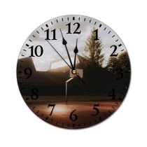yanfind Fashion PVC Wall Clock Area Autumn Basket Basketball Building Cloudy Construction Court Daylight Daytime District Mute Suitable Kitchen Bedroom Decorate Living Room