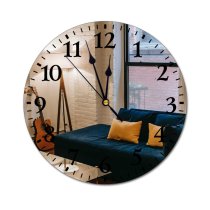 yanfind Fashion PVC Wall Clock Acoustic Apartment Carpet Comfort Contemporary Couch Cozy Creative Cushion Decor Decorate Decoration Mute Suitable Kitchen Bedroom Decorate Living Room