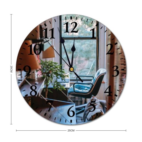 yanfind Fashion PVC Wall Clock Accommodation Apartment Architecture Cabinet Calm Chair Clean Comfort Contemporary Cozy Cushion Daylight Mute Suitable Kitchen Bedroom Decorate Living Room