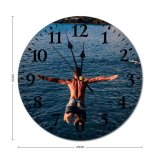 yanfind Fashion PVC Wall Clock Action Active Athlete Barefoot Coast Energy Foliage Freedom From Above Hobby Mute Suitable Kitchen Bedroom Decorate Living Room