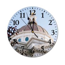 yanfind Fashion PVC Wall Clock Aged Arched Architecture Art Bank Sky Brooklyn Building City Colorful Column Mute Suitable Kitchen Bedroom Decorate Living Room