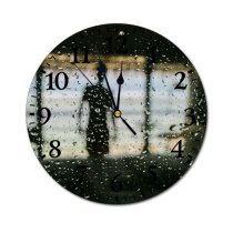 yanfind Fashion PVC Wall Clock Admire Anonymous Balcony Beach Chill Coast Drop Idyllic Journey Mute Suitable Kitchen Bedroom Decorate Living Room