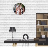 yanfind Fashion PVC Wall Clock Accommodation Aged Arched Architecture Area Brick Wall Building City Condominium Construction Mute Suitable Kitchen Bedroom Decorate Living Room
