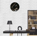 yanfind Fashion PVC Wall Clock Accommodation Architecture Attract Building Center Central City Complex Construction Contemporary Dark Destination Mute Suitable Kitchen Bedroom Decorate Living Room