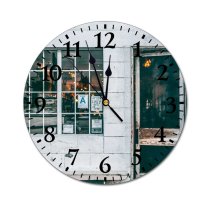 yanfind Fashion PVC Wall Clock Aged Architecture Authentic Broken Building City Corrosion Damage Daylight Daytime Destruct Mute Suitable Kitchen Bedroom Decorate Living Room