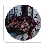 yanfind Fashion PVC Wall Clock Beautiful Blooming Bouquet Building Café Chair Colorful Decor Decorative Delicate Exterior Mute Suitable Kitchen Bedroom Decorate Living Room