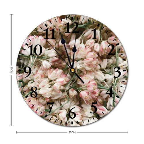 yanfind Fashion PVC Wall Clock Aroma Arrangement Bloom Botanic Botany Bouquet Bud Space Cultivate Decor Decoration Mute Suitable Kitchen Bedroom Decorate Living Room