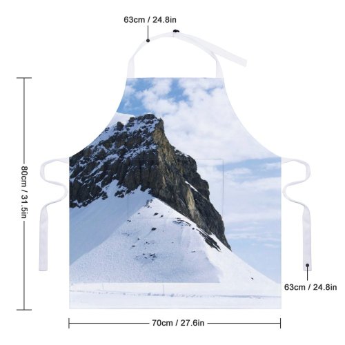 yanfind Custom aprons Mountains Snow Landscape Beautiful Pure Switzerland Clouds Sky Cliffs Rocks white-style1 70×80cm