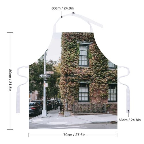 yanfind Custom aprons Accommodation Apartment Architecture Sky Brick Wall Building City Cloudless Construction Crosswalk white white-style1 70×80cm