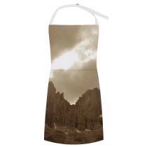 yanfind Custom aprons Mountains Cliffs Landscape Hills Sky Clouds Sepia Light white white-style1 70×80cm