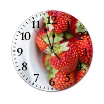 yanfind Fashion PVC Wall Clock Appetizing Berry Breakfast Ceramic Closeup Colorful Daylight Delicious Dessert Diet Eat Mute Suitable Kitchen Bedroom Decorate Living Room