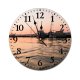 yanfind Fashion PVC Wall Clock Bay Boat Calm Coast Space Cruise Dusk Embankment Evening Freedom Harbor Mute Suitable Kitchen Bedroom Decorate Living Room