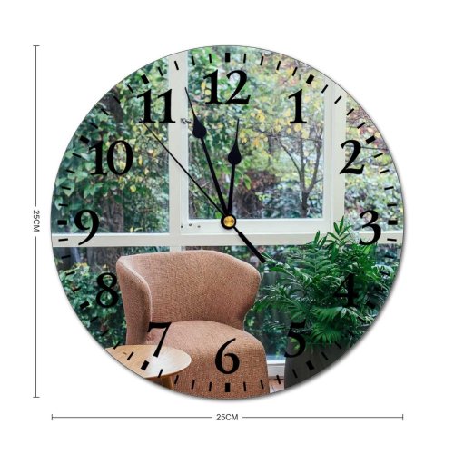 yanfind Fashion PVC Wall Clock Apartment Armchair Chair Creative Daylight Decor Decoration Decorative Design Floor Flora Flowerpot Mute Suitable Kitchen Bedroom Decorate Living Room
