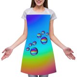 yanfind Custom aprons Art Abstract Design Round Bubble Clean Decoration Shining Turquoise Rainbow white white-style1 70×80cm