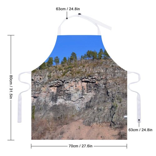 yanfind Custom aprons Norway Bluesky Calm Mountains Cliff Rocks Forest Landscape white white-style1 70×80cm