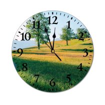 yanfind Fashion PVC Wall Clock Bloom Botany Calm Cottage Countryside Cultivate Daylight Dwell Flora Floral Foliage Mute Suitable Kitchen Bedroom Decorate Living Room