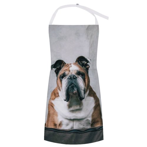 yanfind Custom aprons Adorable Attention Attentive Calm Curious Cute Dog Emotionless Fauna Fluff white white-style1 70×80cm