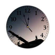 yanfind Fashion PVC Wall Clock Abandoned Accident Aircraft Airplane Anonymous Aviation Bonding Boyfriend Space Couple Damaged Dark Mute Suitable Kitchen Bedroom Decorate Living Room