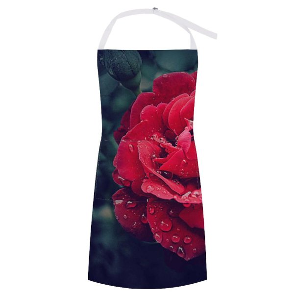 yanfind Custom aprons 4k Beautiful Flower Flowers Bloom Blooming Damp Delicate Dew Dewdrops Leaves white white-style1 70×80cm