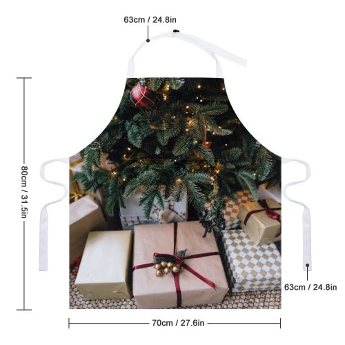 yanfind Custom aprons Arrangement Atmosphere Ball Bauble Box Celebrate Christmas Tree Coniferous Cozy Creative December white white-style1 70×80cm