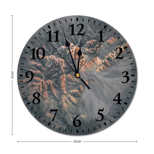 yanfind Fashion PVC Wall Clock Abandoned Aerial Aged Altitude Arid Breathtaking Calm Cliff Desert Destination Drone Dry Mute Suitable Kitchen Bedroom Decorate Living Room