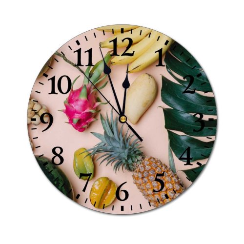 yanfind Fashion PVC Wall Clock Antioxidant Appetizing Banana Beige Big Carambola Coconut Delectable Delicious Dessert Diet Mute Suitable Kitchen Bedroom Decorate Living Room