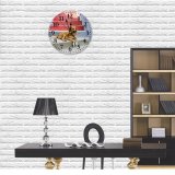 yanfind Fashion PVC Wall Clock Adorable Alone Blurred Calm Colorful Creature Curious Cute Dog Enjoy Exterior Mute Suitable Kitchen Bedroom Decorate Living Room