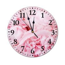 yanfind Fashion PVC Wall Clock Beautiful Flowers Blooming Delicate Floral Flower Instagram Story Light Peonies Petals Mute Suitable Kitchen Bedroom Decorate Living Room