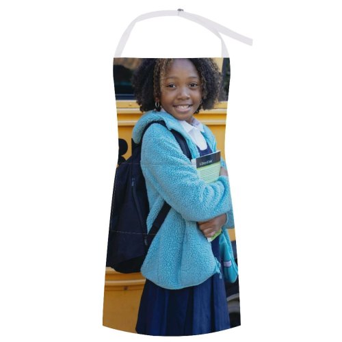 yanfind Custom aprons Afro Backpack Bus Candid Charming Cheerful Child City Cloth Colorful Content Daytime white white-style1 70×80cm